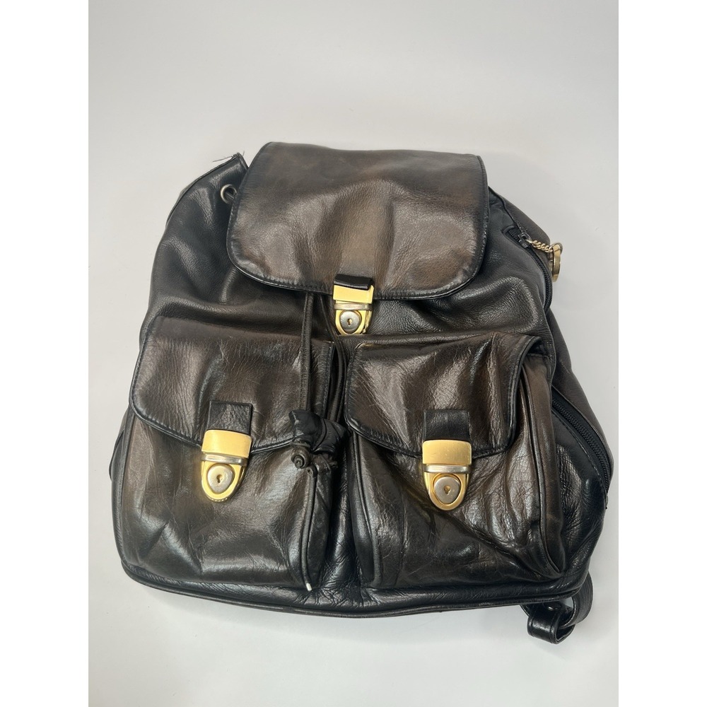 Vintage Perlina Leather Purse Backpack Flaws Faded